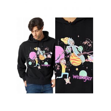 Hanorac Barbati -  Rick & Morty - Regular Fit - 100% Bumbac - Negru - Marimea