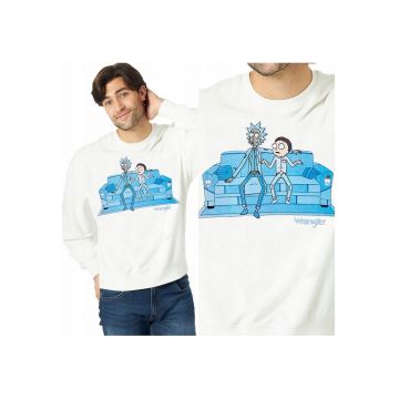 Hanorac Barbati -  Rick & Morty - Regular Fit - Alb -