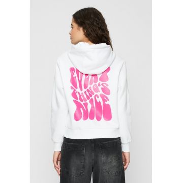 Hanorac cu text pe spate - Alb