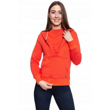 Hanorac Dama -  Bella Waterfall - Marime S - Bumbac - Maneca Lunga - Regular Fit - Cu Gluga - High-Quality - Portocaliu