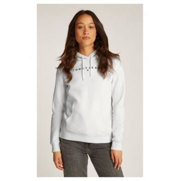 Hanorac dama cu gluga - fara fermoar - imprimeu cu logo - Alb - Hanorac dama cu gluga - fara fermoar - imprimeu cu logo - Alb -