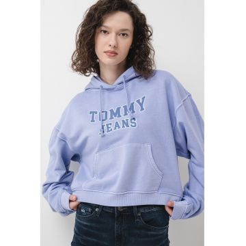 Hanorac larg crop cu logo