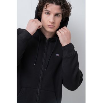Hanorac regular fit cu fermoar si aplicatie logo discreta