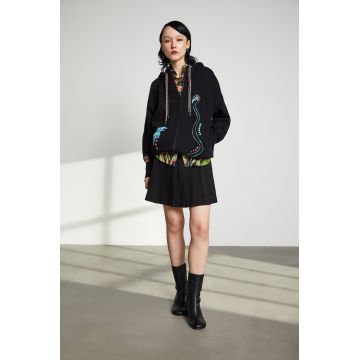 Medicine bluza culoarea negru, cu glugă
