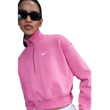 Bluza de trening crop cu fenta cu fermoar