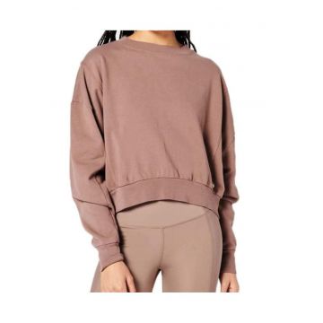 Bluza de trening crop cu manecile cazute -
