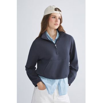 Bluza de trening crop din amestec de modal