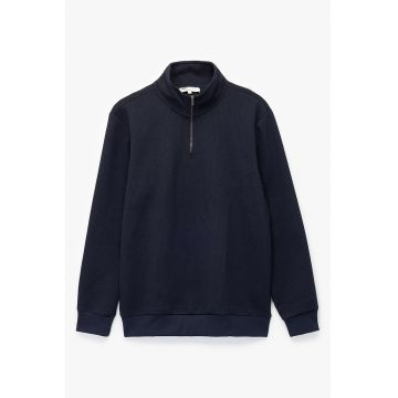 Bluza de trening cu aspect texturat si guler mediu