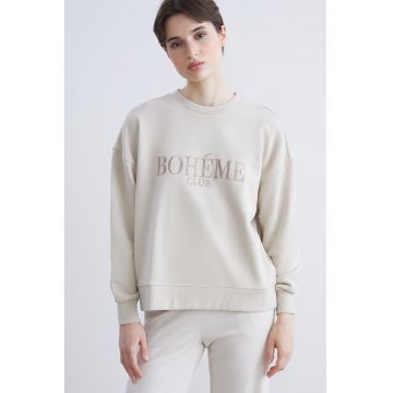 Bluza de trening cu broderie text