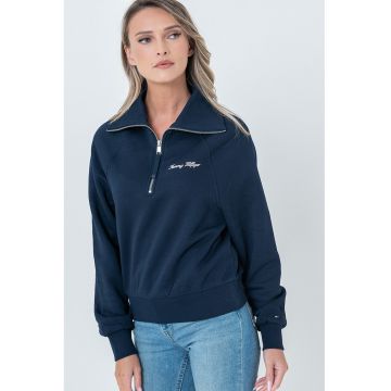 Bluza de trening cu decolteu cu fermoar scurt