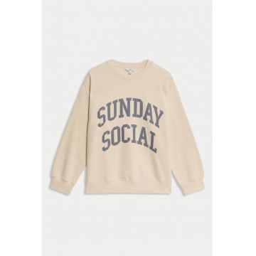 Bluza de trening cu decolteu la baza gatului si maneci cazute