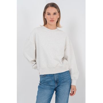 Bluza de trening cu decolteu la baza gatului si maneci cazute