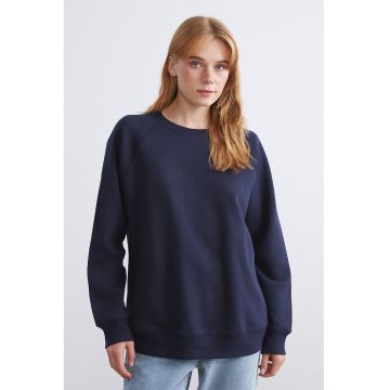 Bluza de trening cu decolteu la baza gatului si maneci raglan
