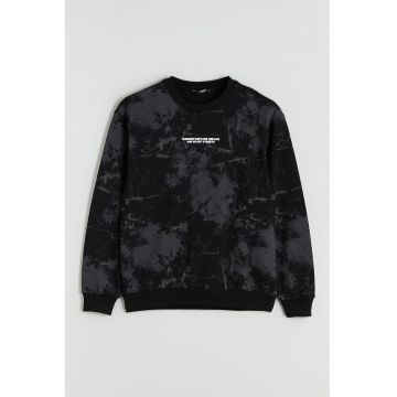 Bluza de trening cu decolteu la baza gatului si model tie-dye