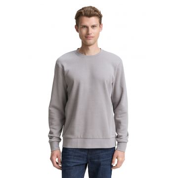 Bluza de trening cu decolteu la baza gatului si model uni