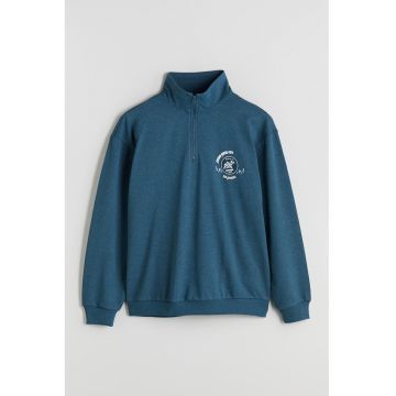 Bluza de trening cu fenta cu fermoar