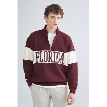 Bluza de trening cu fermoar scurt si guler Florida