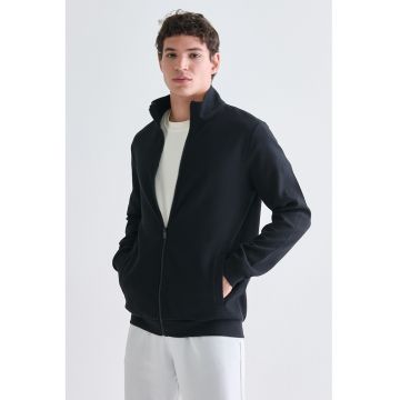 Bluza de trening cu fermoar si buzunare oblice