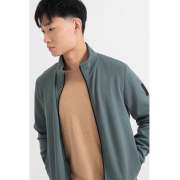 Bluza de trening cu fermoar si guler mediu