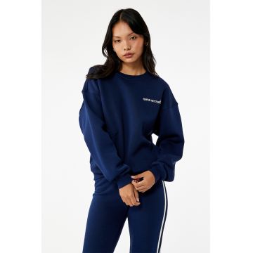 Bluza de trening din amestec de bumbac cu decolteu la baza gatului