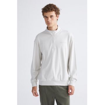 Bluza de trening din amestec de bumbac cu fenta cu fermoar