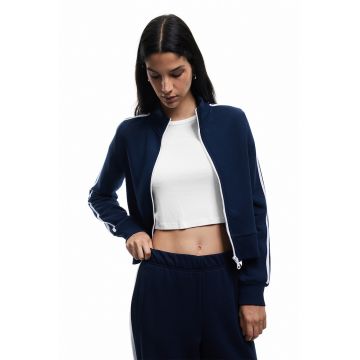 Bluza de trening din amestec de bumbac cu fermoar
