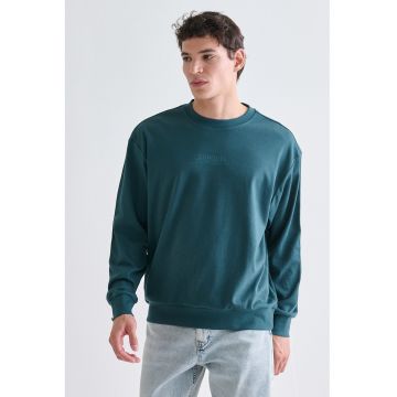 Bluza de trening din amestec de bumbac cu imprimeu text