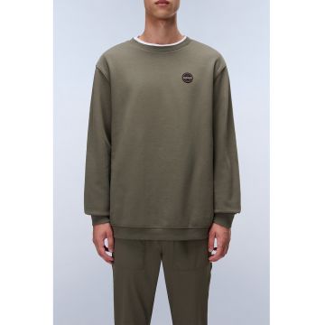 Bluza de trening din bumbac cu decolteu la baza gatului