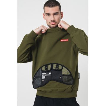 Bluza de trening din bumbac cu decolteu la baza gatului