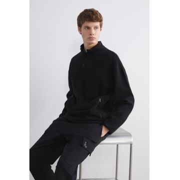 Bluza de trening din fleece cu fermoar scurt