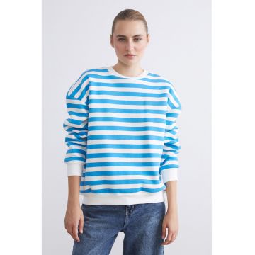 Bluza de trening in dungi cu maneci cazute
