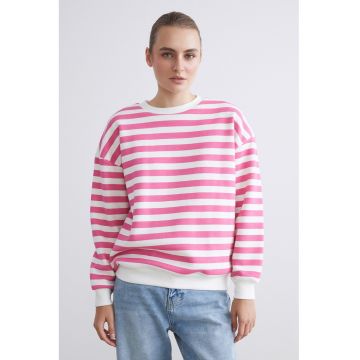 Bluza de trening in dungi cu maneci cazute