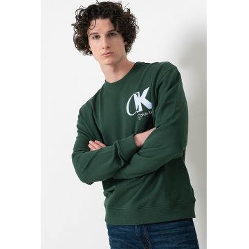 Bluza de trening lejera cu imprimeu logo pe piept