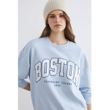 Bluza de trening lejera cu imprimeu text
