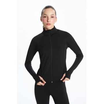 Bluza de trening slim fit cu fente pentru degetele mari