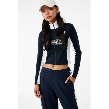 Bluza de trening slim-fit cu fermoar