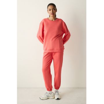 Bluza de trening supradimensionata cu mansete striate