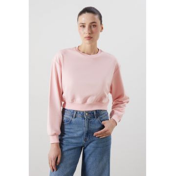 Bluza de trening uni din amestec de bumbac