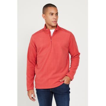 Bluza din fleece cu fenta cu fermoar