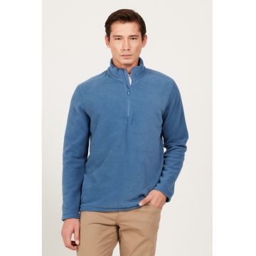 Bluza din fleece cu fenta cu fermoar