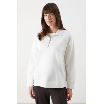 Bluza lejera de trening cu fenta cu fermoar