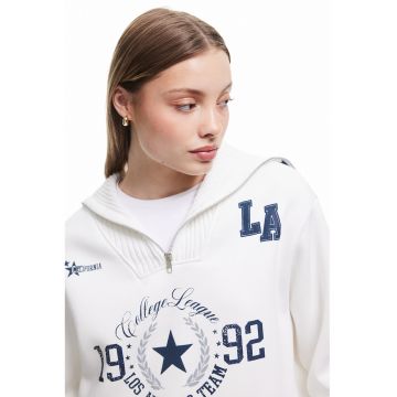 Bluza lejera de trening cu fenta cu fermoar