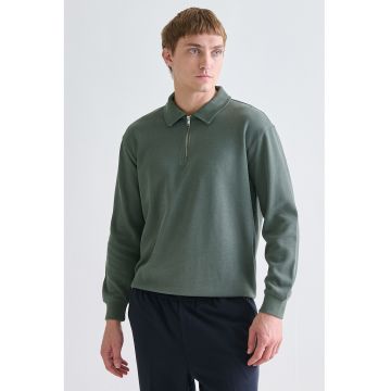 Bluza polo de trening cu fermoar scurt