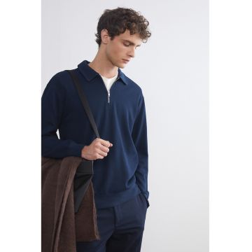 Bluza polo de trening cu fermoar scurt