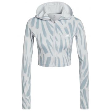 Hanorac crop cu fermoar -