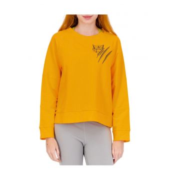 Hanorac dama  oversize - bumbac/elastan - galben -