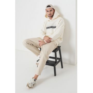 Hanorac de bumbac cu logo brodat