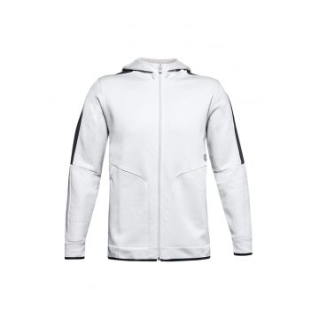 Hanorac lejer cu fermoar - pentru fitness Athlete Recovery - Alb/Negru