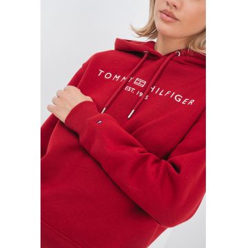 Hanorac lejer cu snur de ajustare si broderie logo