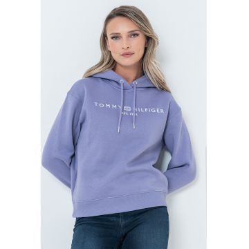 Hanorac lejer cu snur de ajustare si broderie logo